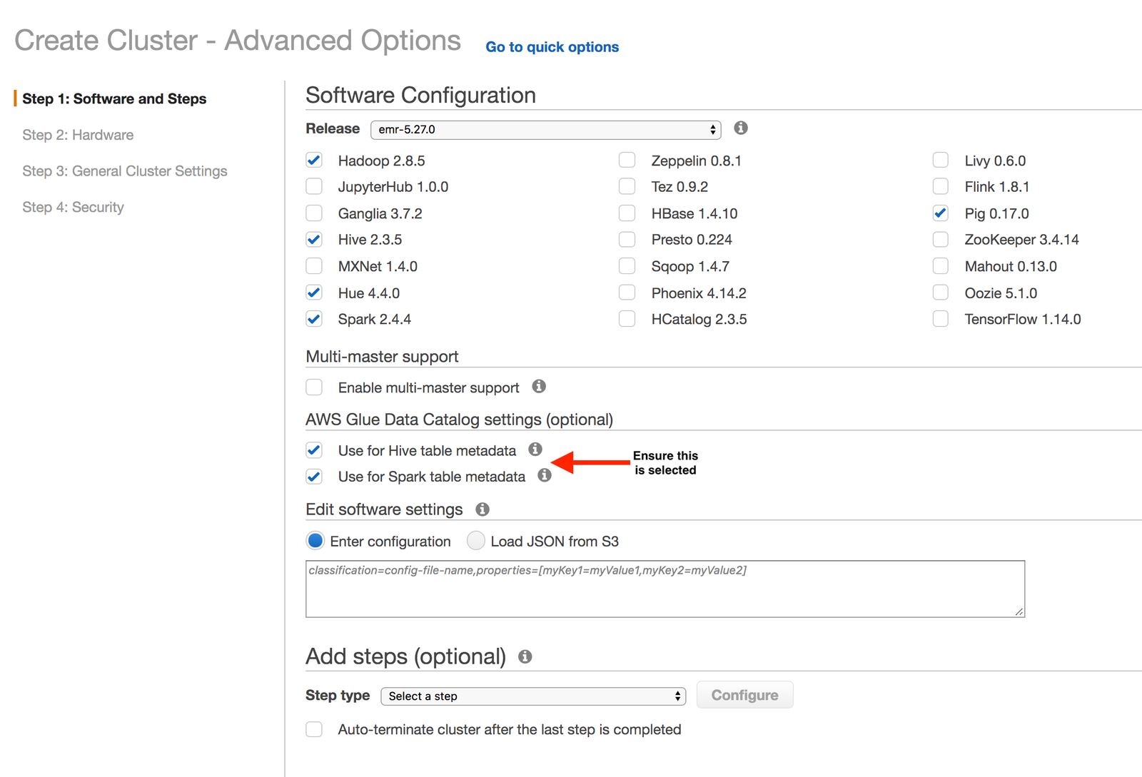 Select to use for both Have and Spark table metadata