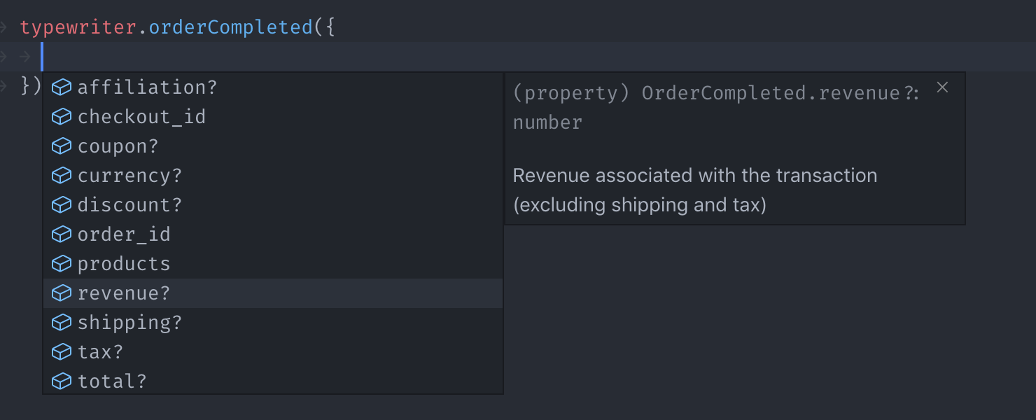 Property name intellisense
